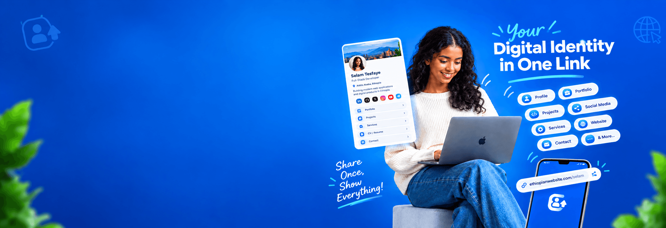 ProfileLink.et — Your Digital Identity in One Link. Share once, show everything.